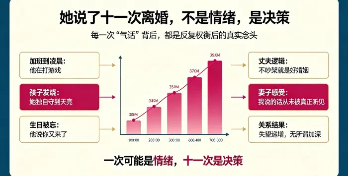 十一次离婚诉求情绪累积信息图