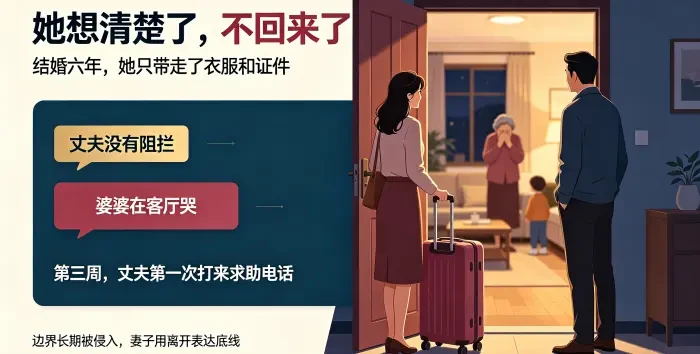 妻子离开婚姻家庭场景图