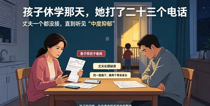 孩子休学引发家庭危机场景图
