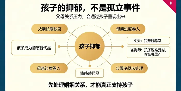 孩子抑郁家庭系统评估信息图