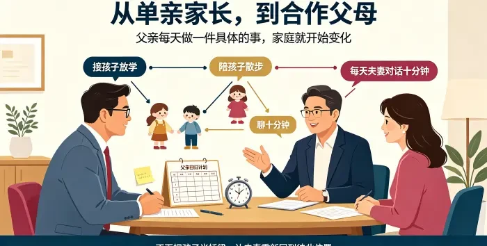 父亲回归与合作父母咨询场景图