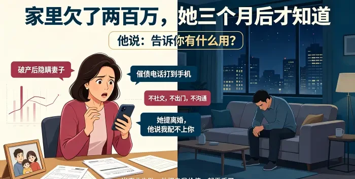 丈夫破产隐瞒妻子引发婚姻危机场景图