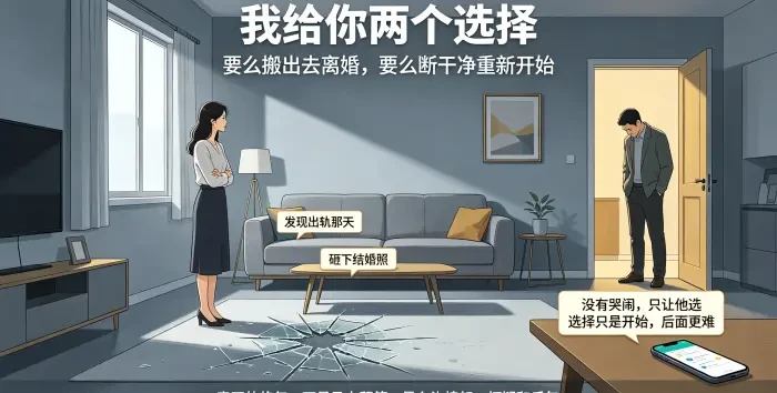 妻子发现丈夫出轨后摊牌场景图