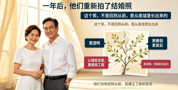 夫妻重拍结婚照关系新生场景图