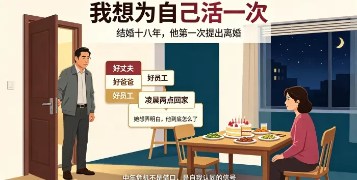 45 岁丈夫提出离婚家庭场景图