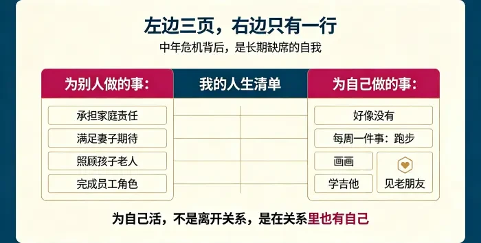 中年夫妻人生清单与自我重建信息图