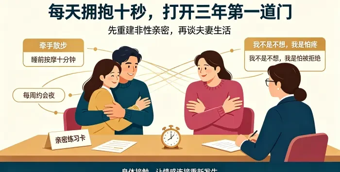 拥抱练习与非性亲密重建咨询场景图