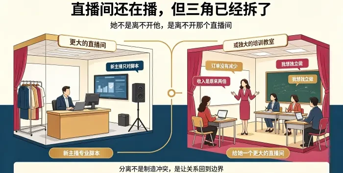 直播运营顾问三线干预信息图