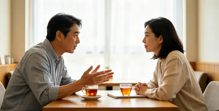 伴侣理性沟通平静陈述写实摄影图