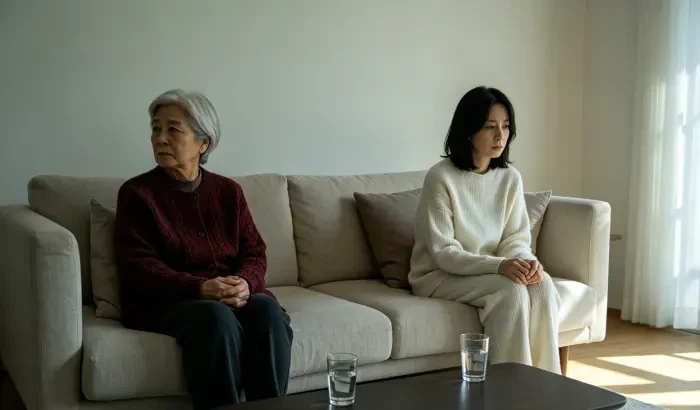 配图1:婆媳之间气氛僵硬的客厅