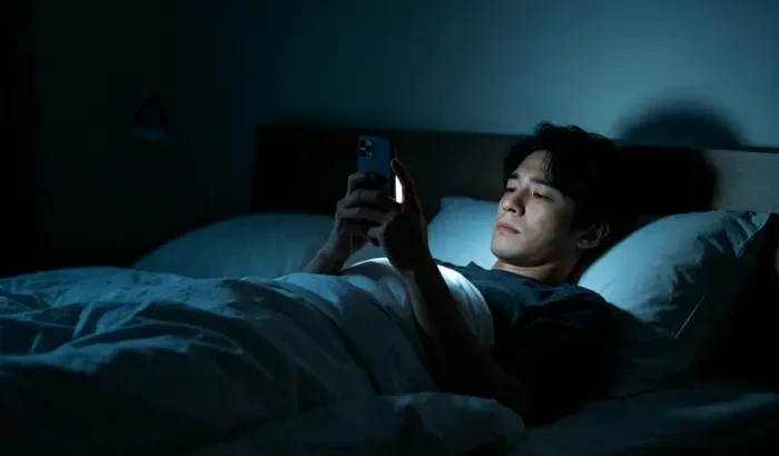 配图2:深夜一个人翻看手机聊天记录