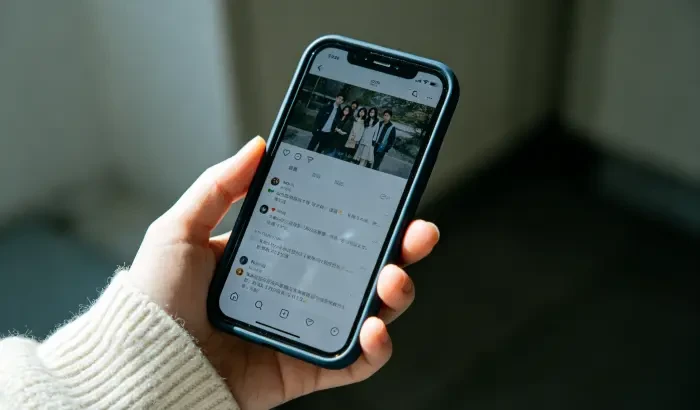 配图1:手机屏幕上别人的朋友圈合照