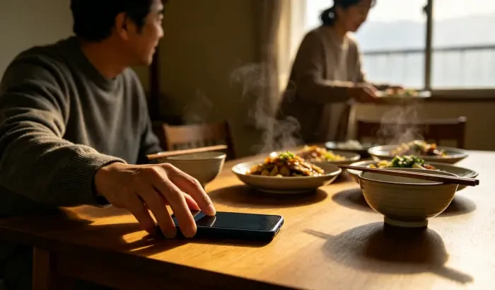 配图1:丈夫主动把手机放在桌上