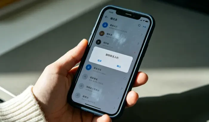 配图1:手机屏幕上的联系方式被删除