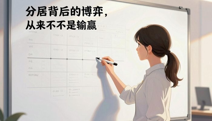 情感连接一位华裔女性站在贴满笔记和时间线的白板旁,手持马克笔侧身面向白板