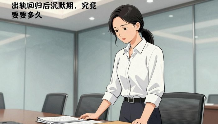情感需求一位华裔女性站在玻璃幕墙会议室桌首,双手按在一叠文件夹上低头看文件