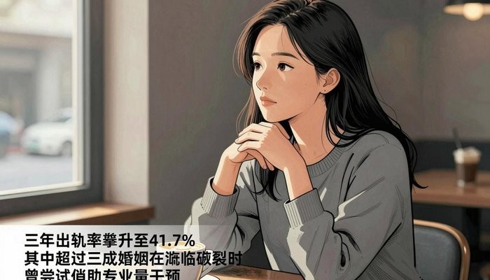 复发预防一位华裔女性坐在咖啡馆安静角落,双肘撑桌十指交握,凝视前方