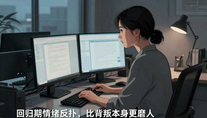婚姻经营一位华裔女性在简洁现代办公工位,双屏发光,敲击键盘神情专注