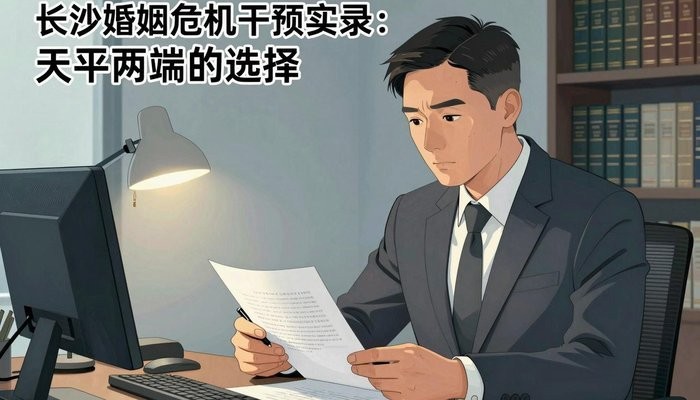 婚姻修复一位华裔男性身着西装坐在办公桌后,神情专注审阅文件,一手持钢笔