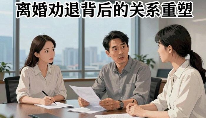 上海一男一女两位华裔在洒满阳光的会议室，男方指向桌上文件，女方专注倾听