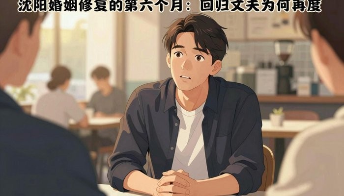 沈阳一位华裔男性坐在咖啡馆,身体前倾双肘撑膝,抬头望向画面外,神情恳切