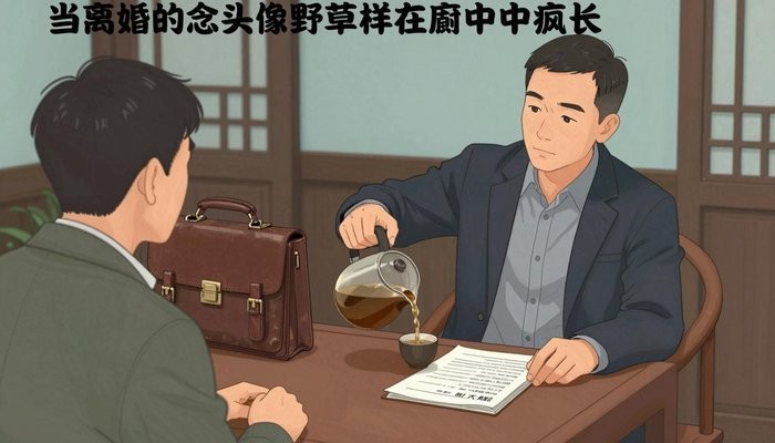 贵阳一位华裔男性在茶馆包间为桌对面的客户倒茶，身旁放着公文包和文件