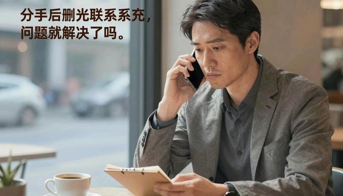 两性差异一位华裔男性坐在咖啡馆角落，手机贴耳，在小本子上记录