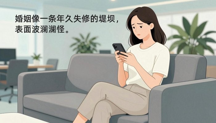 婚姻像一条年久失修的堤坝，表面波澜不惊