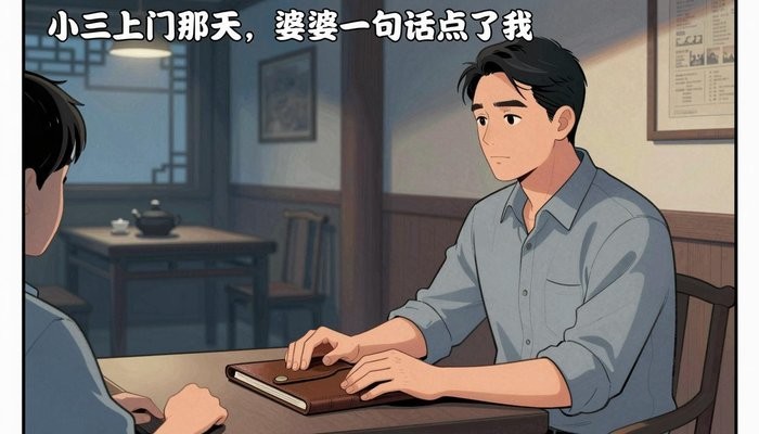亲密关系一位华裔男性坐在茶馆包间,双手放在合起的皮质卷宗上,面对未出镜的同伴