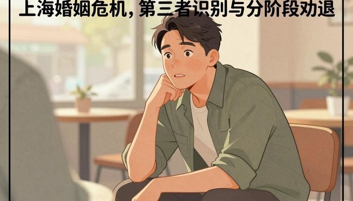 上海一位华裔男性坐在咖啡馆，身体前倾双肘撑膝，抬头望向画面外，神情恳切