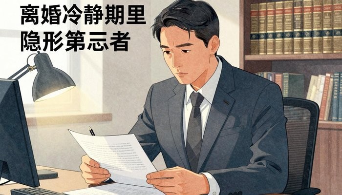 长沙一位华裔男性身着西装坐在办公桌后，神情专注审阅文件，一手持钢笔