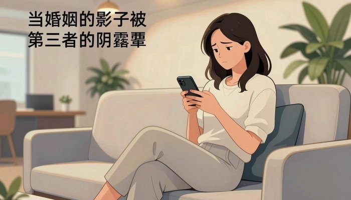 拉萨一位华裔女性坐在办公休息区沙发上,低头看手机,眉头微皱